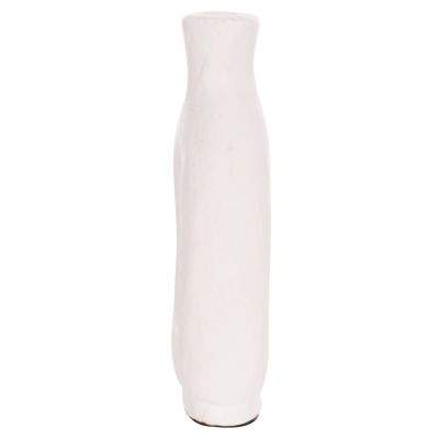 DECORATIVE VASE SERIES CLAYVON HM4409 TERRACOTTA IN WHITE COLOR 10x5x21Hcm.