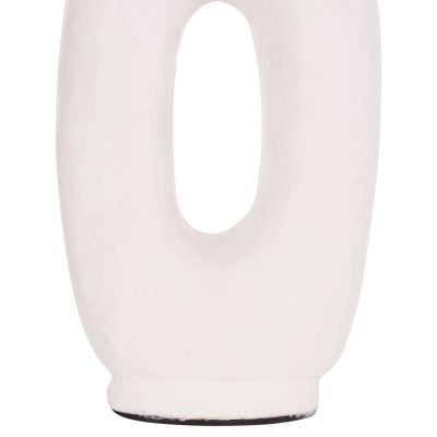 DECORATIVE VASE SERIES CLAYVON HM4409 TERRACOTTA IN WHITE COLOR 10x5x21Hcm.