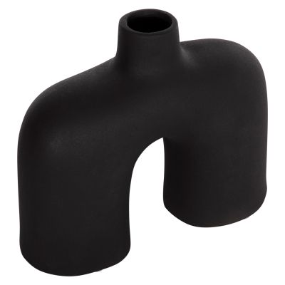 CERAMIC TABLE DECOR ISIL HM4600.02 MATTE BLACK 27x9,5x22,5Η cm.