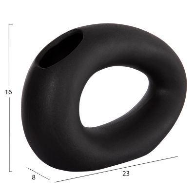 CERAMIC TABLE DECOR ELLIPTO HM4645.02 BLACK MATTE 23x8x16Hcm.