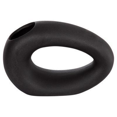 CERAMIC TABLE DECOR ELLIPTO HM4645.02 BLACK MATTE 23x8x16Hcm.