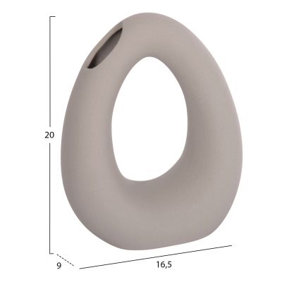 CERAMIC TABLE DECOR ELLIPTO HM4644.03 MATTE GREY 16.5x9x20.3Hcm.