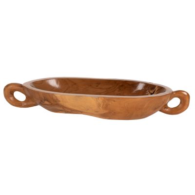 DECORATIVE DISH HM4304 TEAK WOOD IN NATURAL COLOR 64x21,5x9,5Hcm.