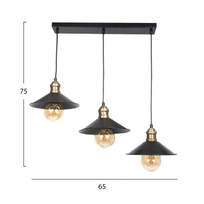 CEILING LIGHT METALLIC BLACK GOLD HM7533.01 75x65 cm.