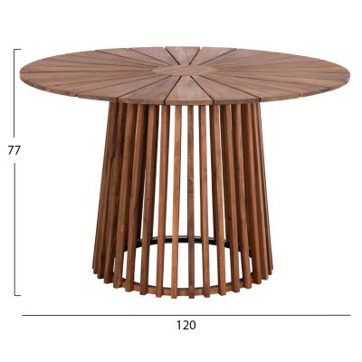 OUTDOOR DINING TABLE CRISTOBAL HM6234 ACACIA WOOD-METAL Φ120x76Hcm.