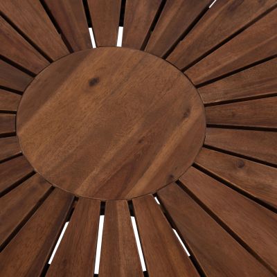 OUTDOOR DINING TABLE CRISTOBAL HM6234 ACACIA WOOD-METAL Φ120x76Hcm.