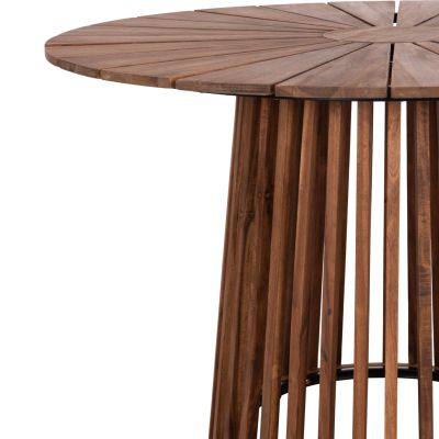 OUTDOOR DINING TABLE CRISTOBAL HM6234 ACACIA WOOD-METAL Φ120x76Hcm.