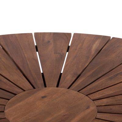 OUTDOOR DINING TABLE CRISTOBAL HM6234 ACACIA WOOD-METAL Φ120x76Hcm.