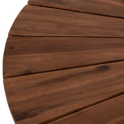 OUTDOOR DINING TABLE CRISTOBAL HM6234 ACACIA WOOD-METAL Φ120x76Hcm.