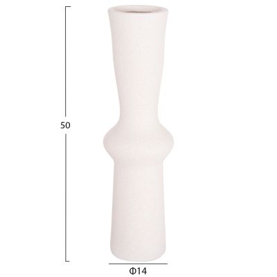 CERAMIC TABLE DECOR SCEPTER HM4637.01 OFF WHITE WITH CRYSTALLIZATION Φ14x50Hcm.