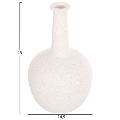 CERAMIC TABLE DECOR ELENDIL HM4593.01 OFF WHITE WITH CRYSTALLIZATION Φ15x25Hcm.