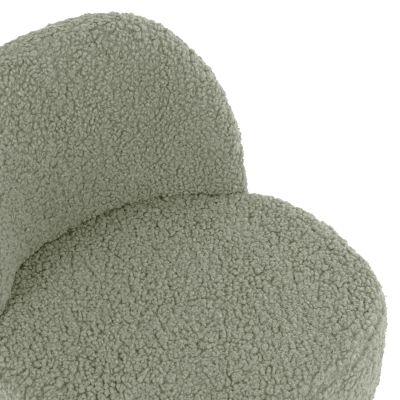 STOOL YASMINE HM8395.27 LOW BACKREST- BOUCLE FABRIC IN PISTACHIO GREEN COLOR-WOODEN LEGS 47x46x64,5Hcm.