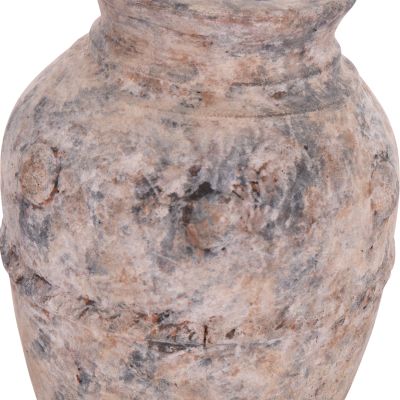 DECORATIVE TABLE VASE VERMO HM4395 TERRACOTTA IN BRUSHED GREY Φ17x19Hcm.