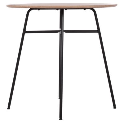 HM8743.01, table with MDF surface, metal legs, Φ80Χ75, SONOMA-BLACK