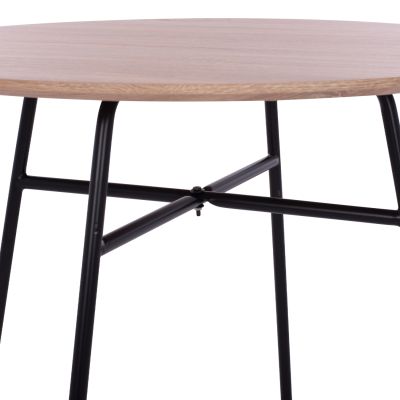 HM8743.01, table with MDF surface, metal legs, Φ80Χ75, SONOMA-BLACK