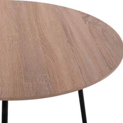 HM8743.01, table with MDF surface, metal legs, Φ80Χ75, SONOMA-BLACK
