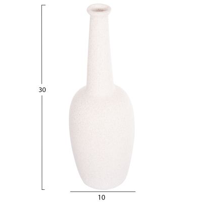CERAMIC TABLE DECOR ELENDIL HM4592.01 OFF WHITE WITH CRYSTALLIZATION Φ10x30Hcm.