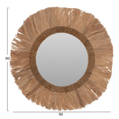 MIRROR ROUND WITH ABACA FRAME NATURAL COLOR 90x4,5x90Hcm.HM7730