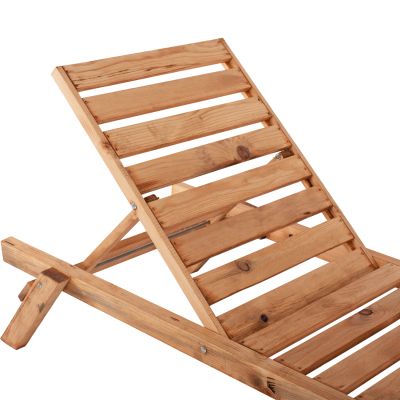 PROFESSIONAL SUNBED HM11431.03 FIR WOOD IN NATURAL SHADE 72x196x29-84H cm.