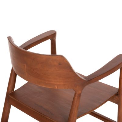 ТРАПЕЗНО КРЕСЛО NIONI HM9476.01 ТИКОВО ДЪРВО В ЦВЯТ ОРЕХ 57x53x77Hсм.