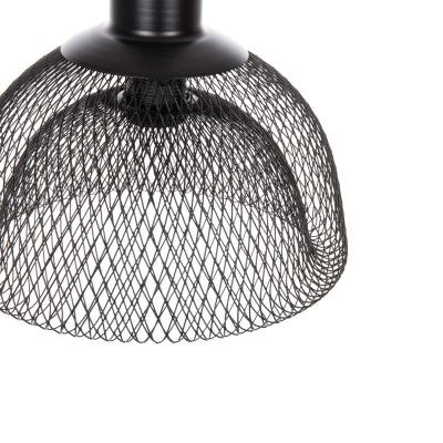 CEILING PENDANT LAMP HM4101 BLACK METAL MESH CAP Φ26x125Hcm.