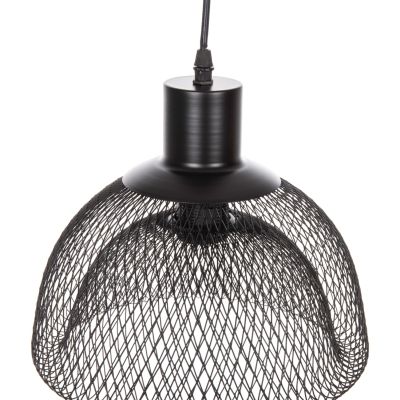 CEILING PENDANT LAMP HM4101 BLACK METAL MESH CAP Φ26x125Hcm.