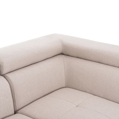 CORNER SOFA-BED WITH STORAGE SPACE ENCORE HM3301.03R BEIGE FABRIC 285x205x90Hcm.