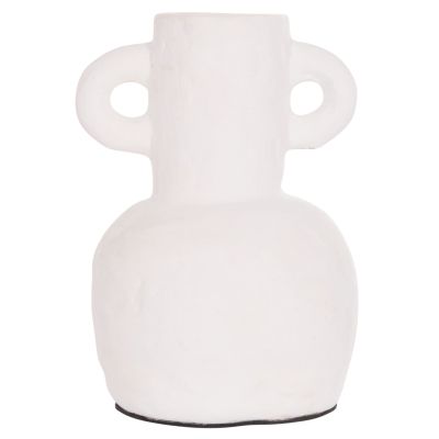 DECORATIVE VASE SERIES CLAYVON HM4406 TERRACOTTA IN WHITE COLOR Φ14x20Hcm.