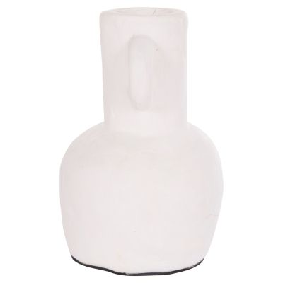 DECORATIVE VASE SERIES CLAYVON HM4406 TERRACOTTA IN WHITE COLOR Φ14x20Hcm.