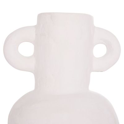 DECORATIVE VASE SERIES CLAYVON HM4406 TERRACOTTA IN WHITE COLOR Φ14x20Hcm.