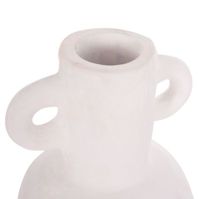 DECORATIVE VASE SERIES CLAYVON HM4406 TERRACOTTA IN WHITE COLOR Φ14x20Hcm.