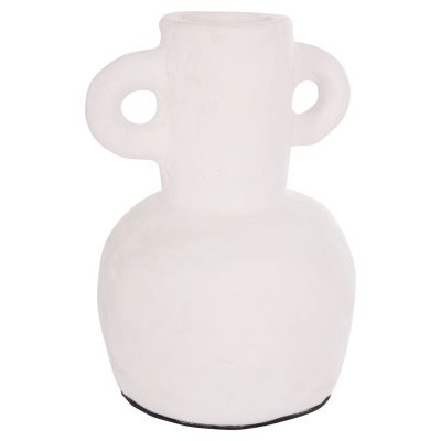 DECORATIVE VASE SERIES CLAYVON HM4406 TERRACOTTA IN WHITE COLOR Φ14x20Hcm.