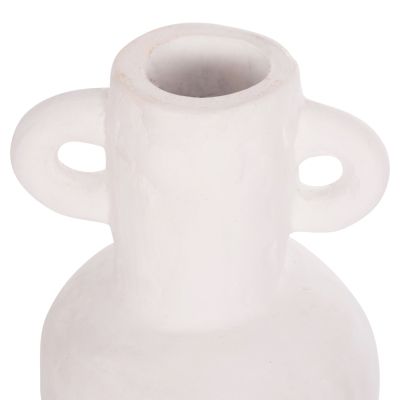 DECORATIVE VASE SERIES CLAYVON HM4406 TERRACOTTA IN WHITE COLOR Φ14x20Hcm.