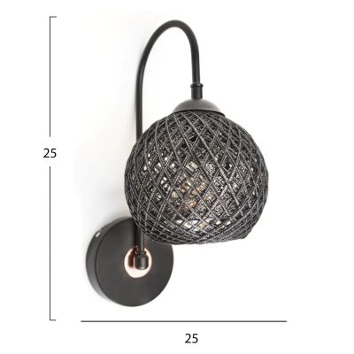 WALL SCONCE HM7641.01, BLACK, 25x25x25