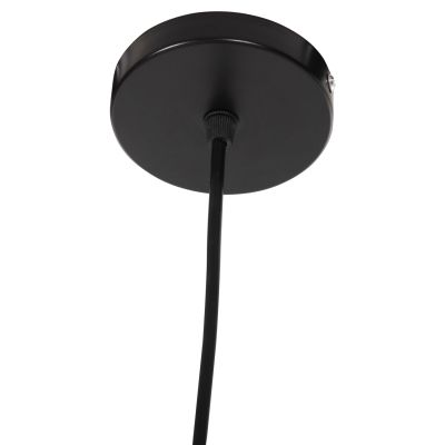 CEILING PENDANT WITH ABACA FIBER CAP IN NATURAL AND BLACK COLOR Φ52x52-120Hcm.HM7761