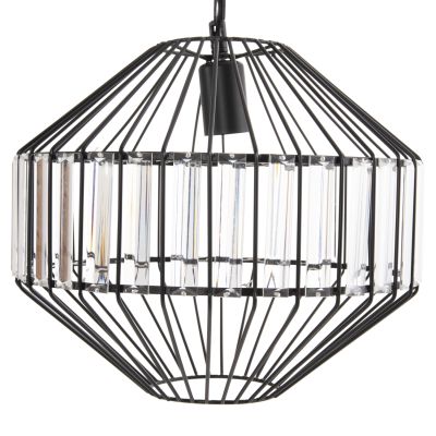 CEILING PENDANT LAMP HM4092 BLACK METAL CAP Φ33,5x29-127,5Hcm.
