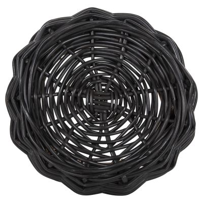 ПОДОВА КОШНИЦА POTTS HM4378 CL РАТАНОВ В ЧЕРНО И НАТУРАЛНО Φ62x36Hcm.