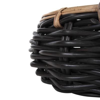 ПОДОВА КОШНИЦА POTTS HM4378 CL РАТАНОВ В ЧЕРНО И НАТУРАЛНО Φ62x36Hcm.