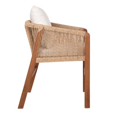 КРЕСЛО ТИКОВО ДЪРВО ВЪЖЕТА ВЪЗГЛАВНИЦИ HM9455.01 60x62x74-88 см.