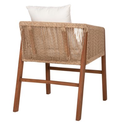 КРЕСЛО ТИКОВО ДЪРВО ВЪЖЕТА ВЪЗГЛАВНИЦИ HM9455.01 60x62x74-88 см.