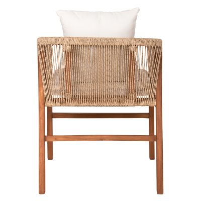 КРЕСЛО ТИКОВО ДЪРВО ВЪЖЕТА ВЪЗГЛАВНИЦИ HM9455.01 60x62x74-88 см.