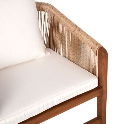 КРЕСЛО ТИКОВО ДЪРВО ВЪЖЕТА ВЪЗГЛАВНИЦИ HM9455.01 60x62x74-88 см.