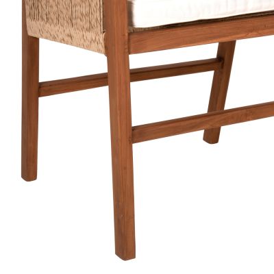 КРЕСЛО ТИКОВО ДЪРВО ВЪЖЕТА ВЪЗГЛАВНИЦИ HM9455.01 60x62x74-88 см.