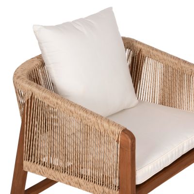 КРЕСЛО ТИКОВО ДЪРВО ВЪЖЕТА ВЪЗГЛАВНИЦИ HM9455.01 60x62x74-88 см.