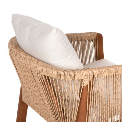КРЕСЛО ТИКОВО ДЪРВО ВЪЖЕТА ВЪЗГЛАВНИЦИ HM9455.01 60x62x74-88 см.