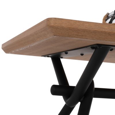 DINING TABLE MANDY HM9302.01 MDF TOP WITH OAK WOOD VENEER METAL LEGS 140x80x75H