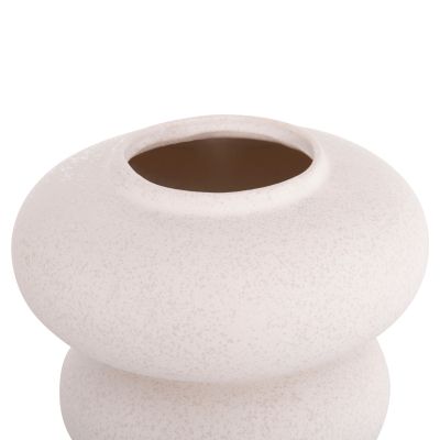 CERAMIC TABLE DECOR ROOK HM4629.01 OFF WHITE WITH CRYSTALLISATION Φ18x17Hcm.