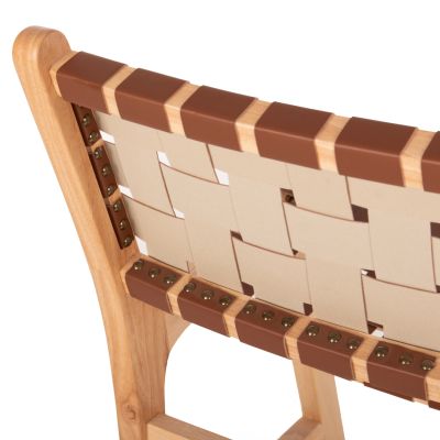 БАР СТОЛ ФЕЛИПЕ СРЕДНА ВИСОЧИНА HM9329.01 ТУН ДЪРВО В ЕСТЕСТВЕН ЦВЯТ-КАФЯВ PU 45x47x94Hcm.