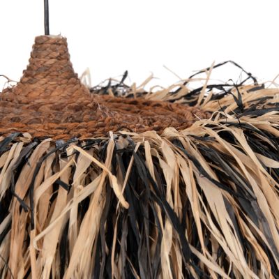CEILING PENDANT LAMP ORDEM HM4715 SISAL & BANANA FIBERS CAP--BLACK & NATURAL Φ75cm