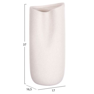 CERAMIC TABLE DECOR GLAZE HM4606.01 OFF WHITE WITH CRYSTALLISATION 17x16.5x38Hcm.